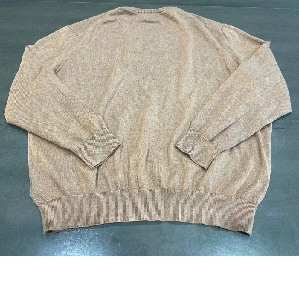 Polo Ralph Lauren Mens XXL Tan Pima Cotton V-Neck Sweater‎ 710682076028